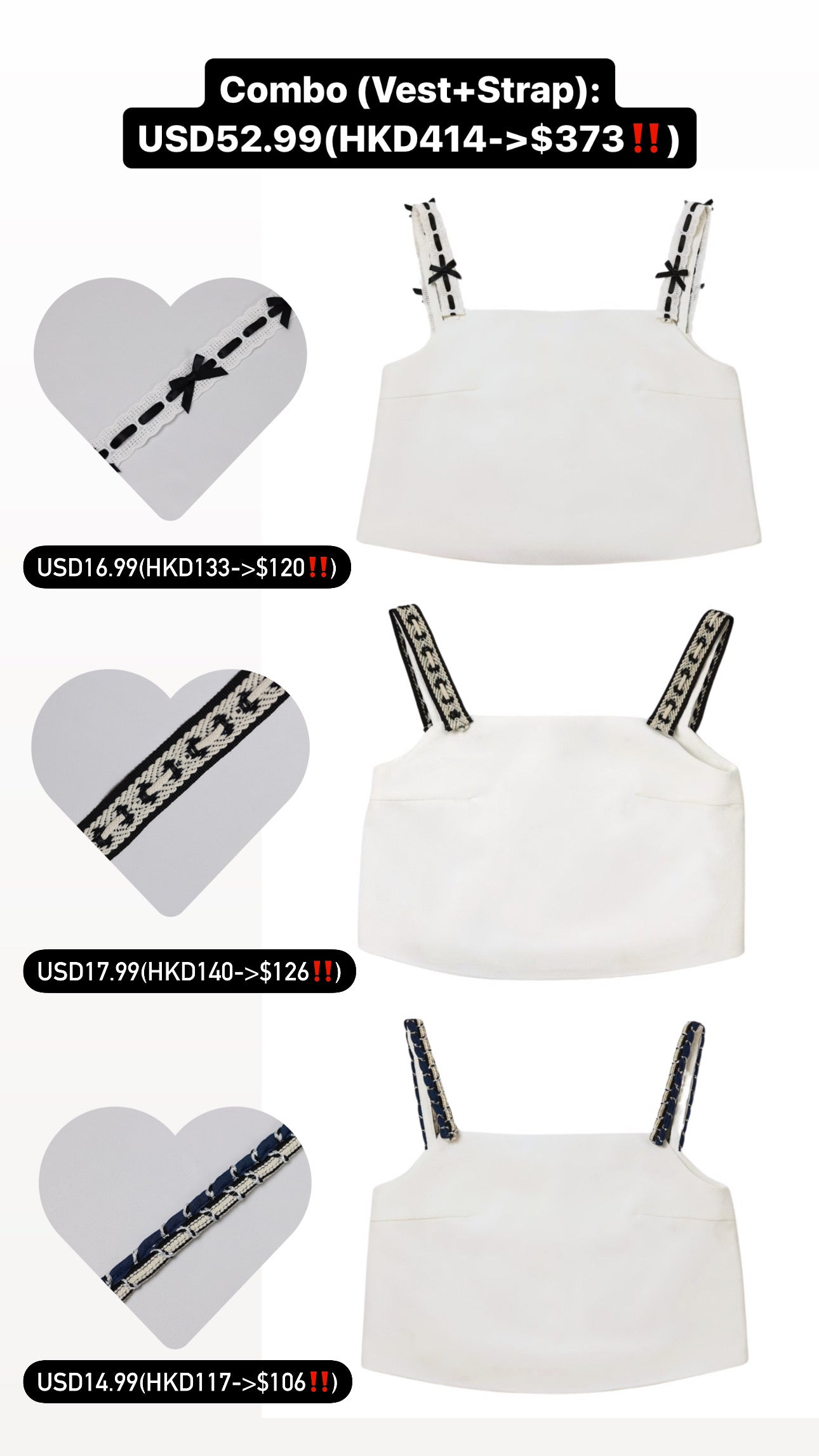 Patchy - Loose-fit A-line Vest with Chain Strap