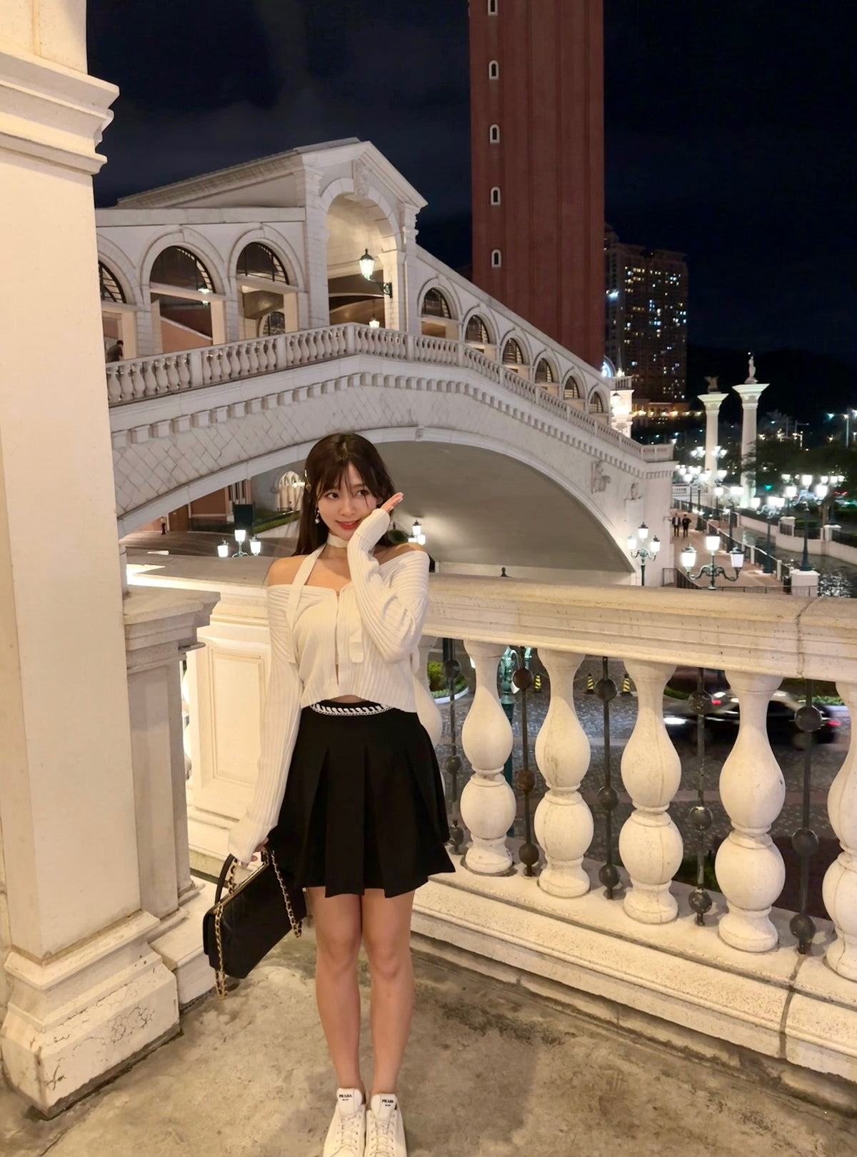 Patchy - Pleated Mini Skirt with Chain strap
