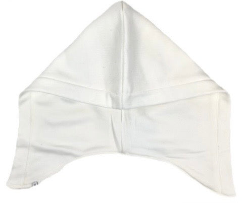 Patchy - White Cropped Hoodie with Black Hat