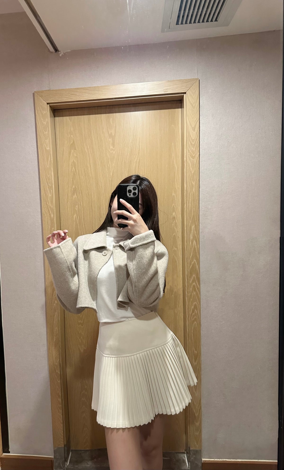 High-Waisted Soft Knit Pleated Tennis Skirt