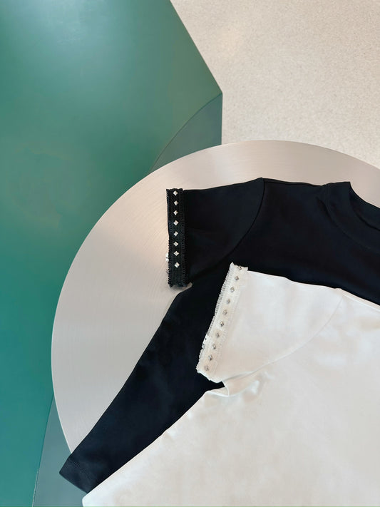 Patchy - Cotton Tee with Studded Straps