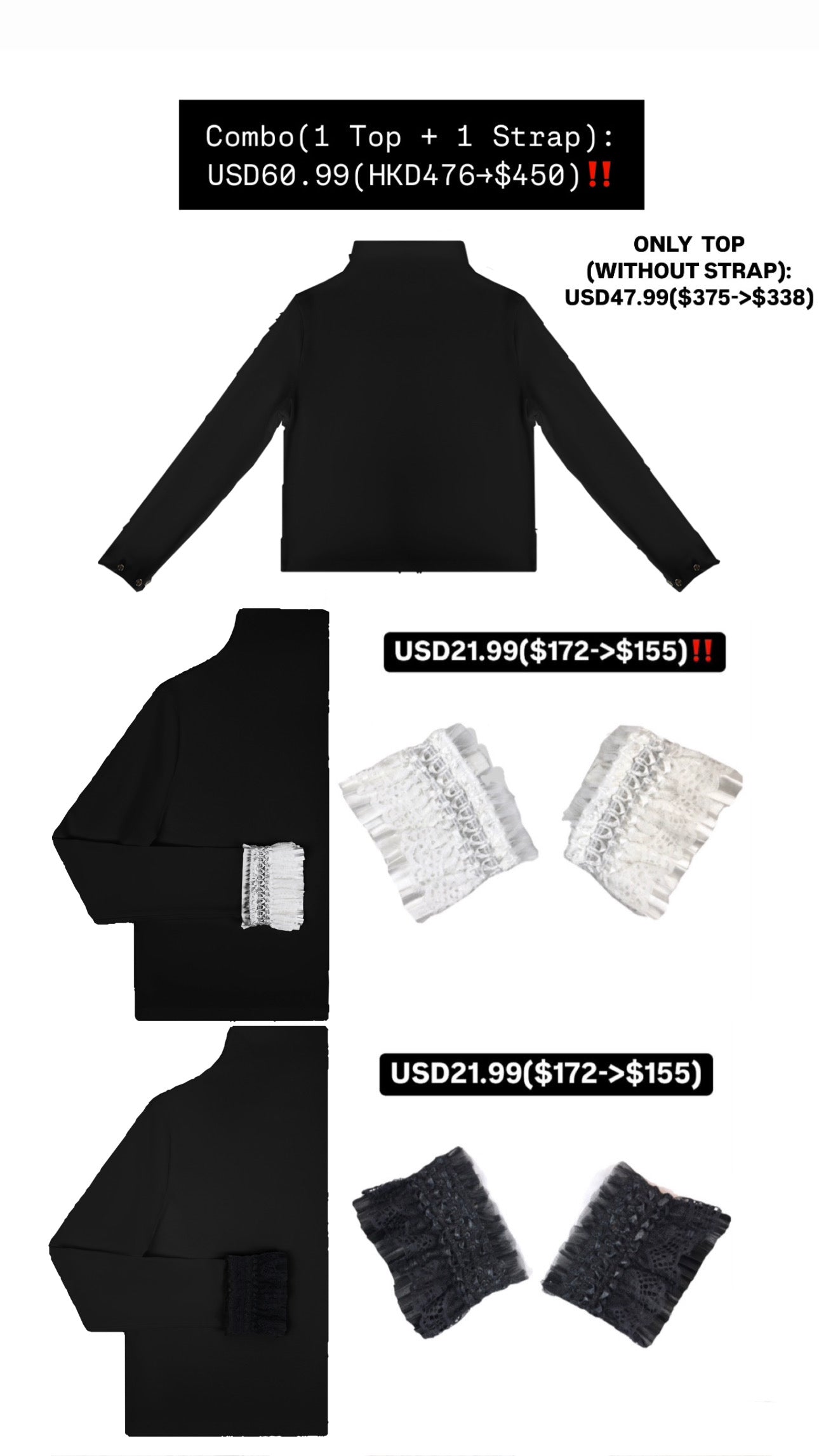 Patchy - Mock-neck Knit Long-sleeve Top with Campus Style Checked Trim
