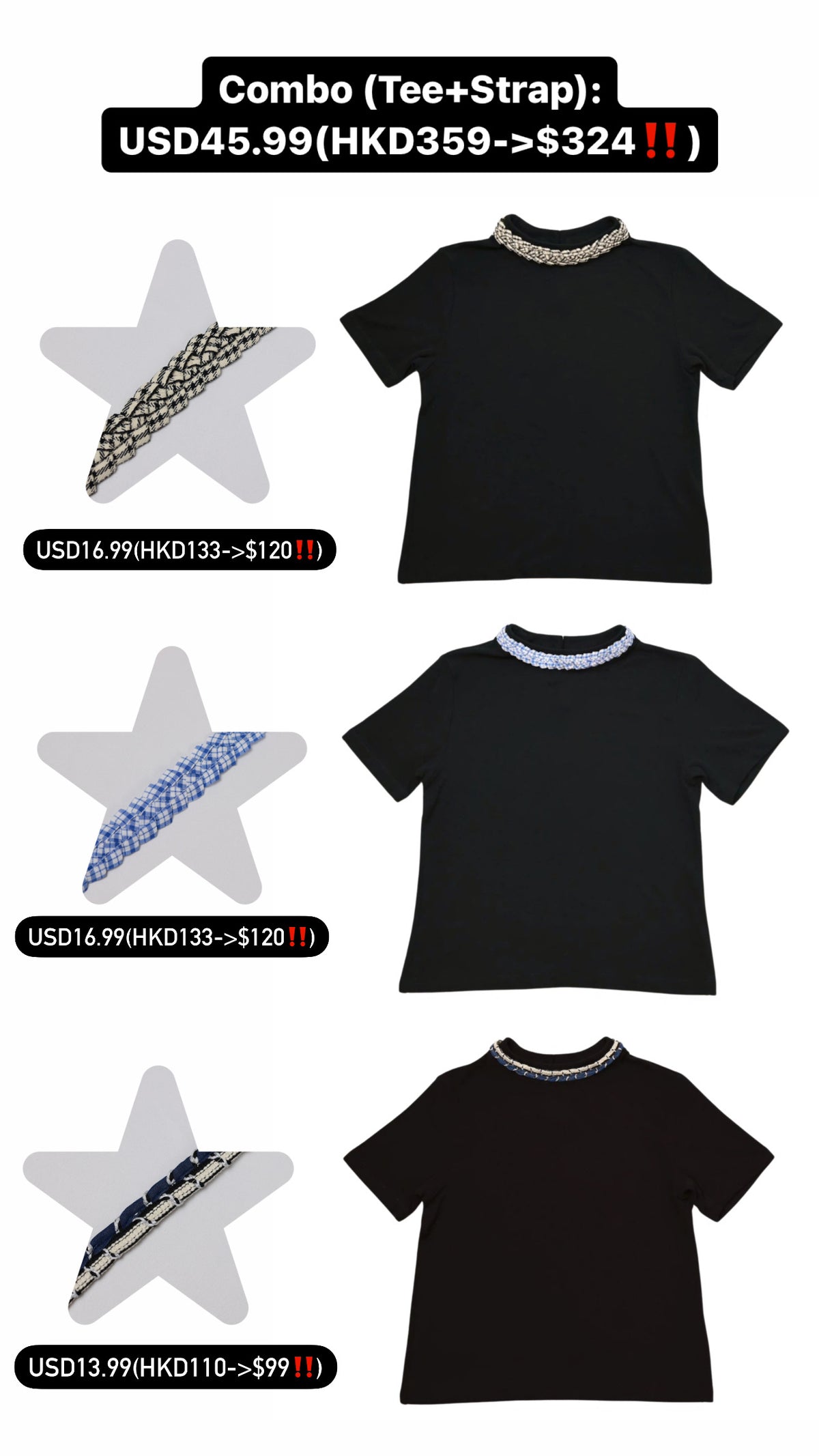 Patchy - Stretch knit T-shirt with Chain Strap
