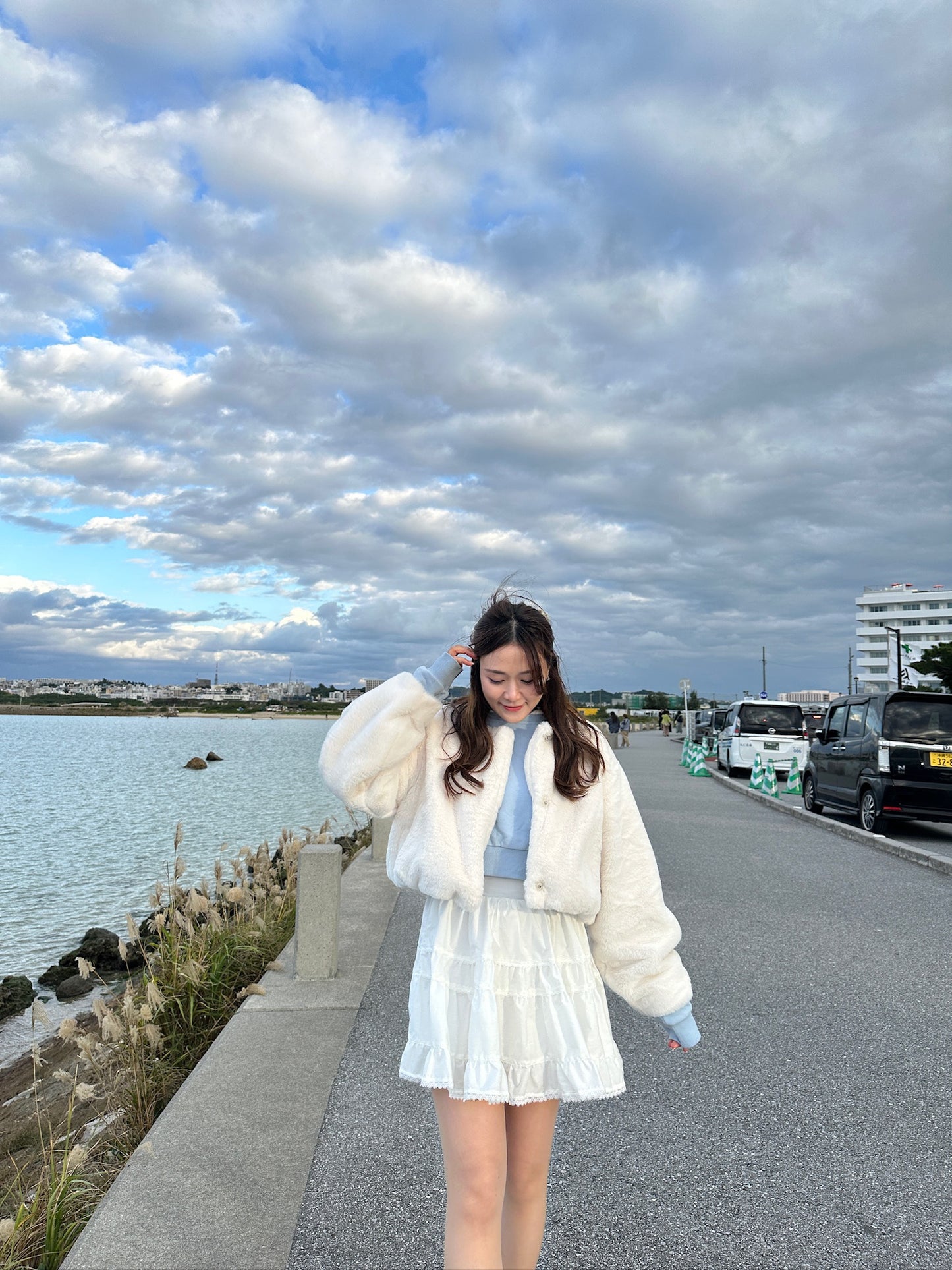 Patchy - Blue Cropped Hoodie with White Hat