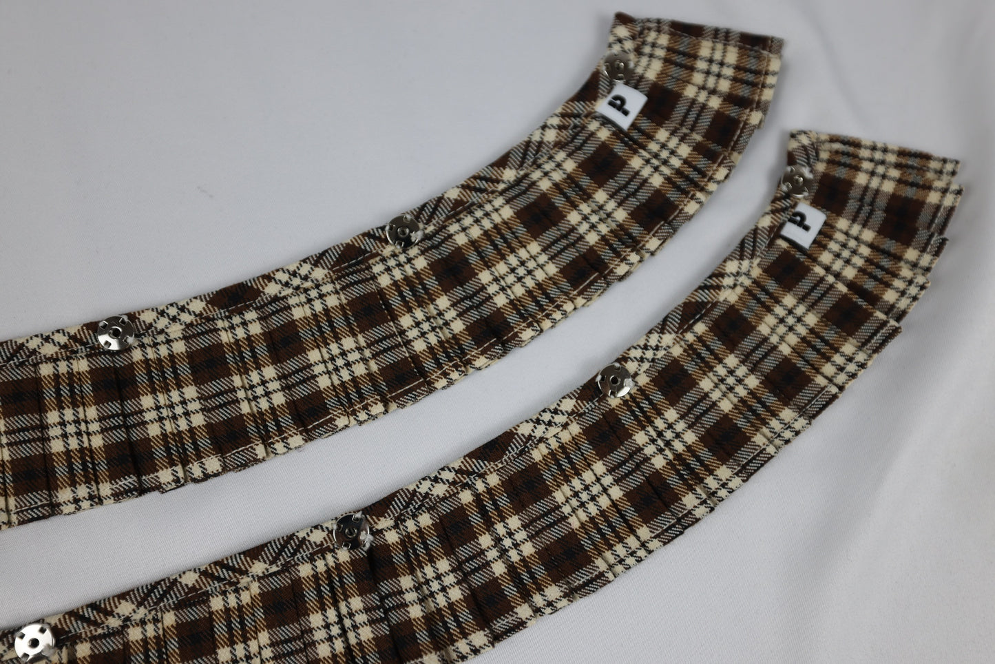 Patchy - Beige Suede Bomber Jacket with Pleated Brown Checked Trim
