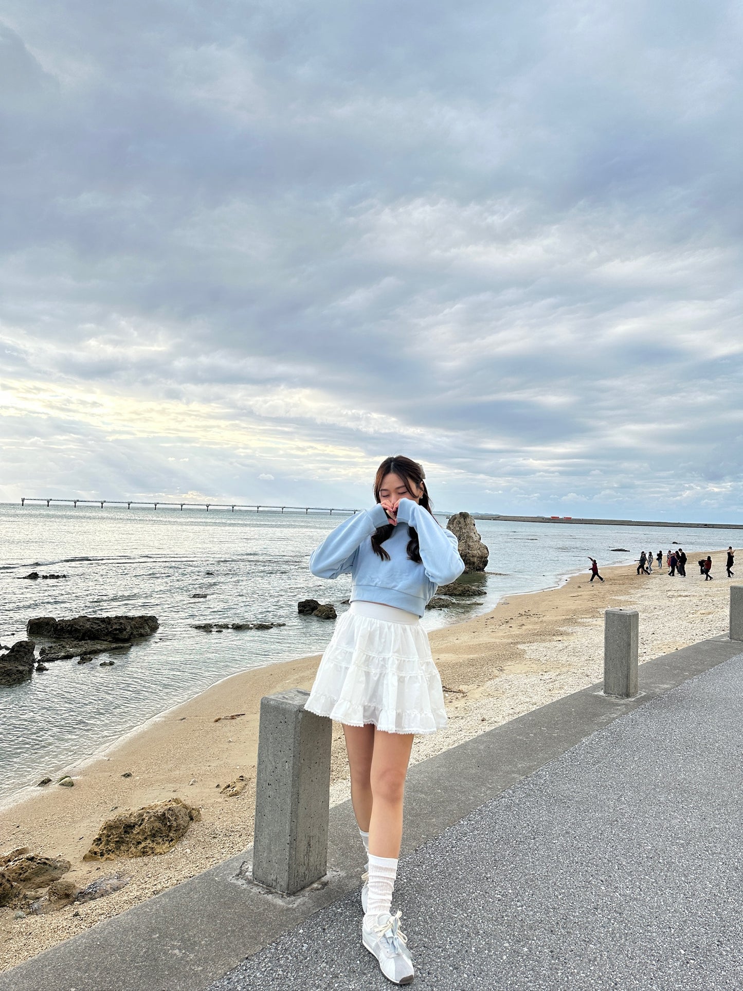 Patchy - Blue Cropped Hoodie with White Hat