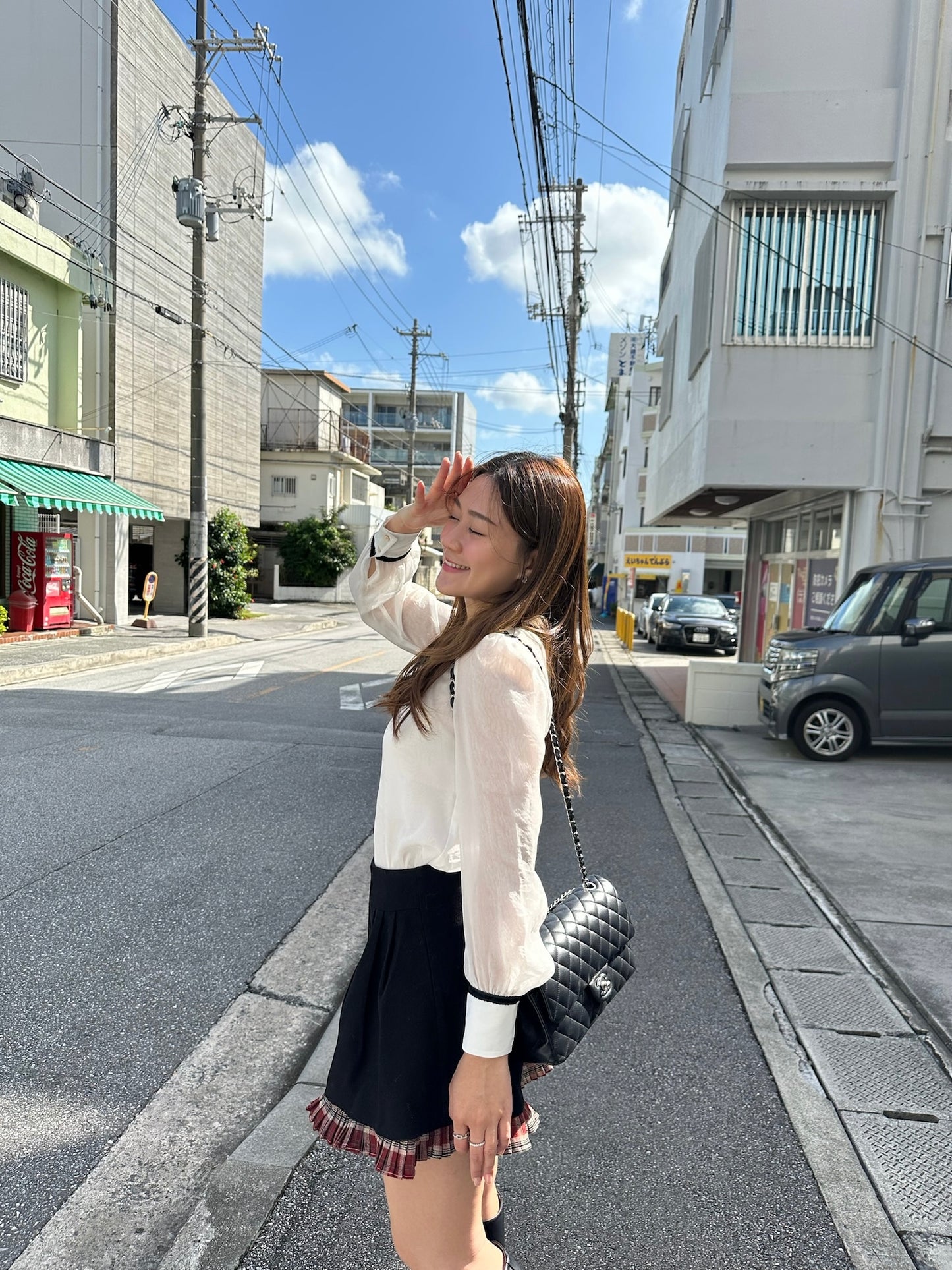 Patchy - Woolen A-Line Shorts with Red Checked Strap